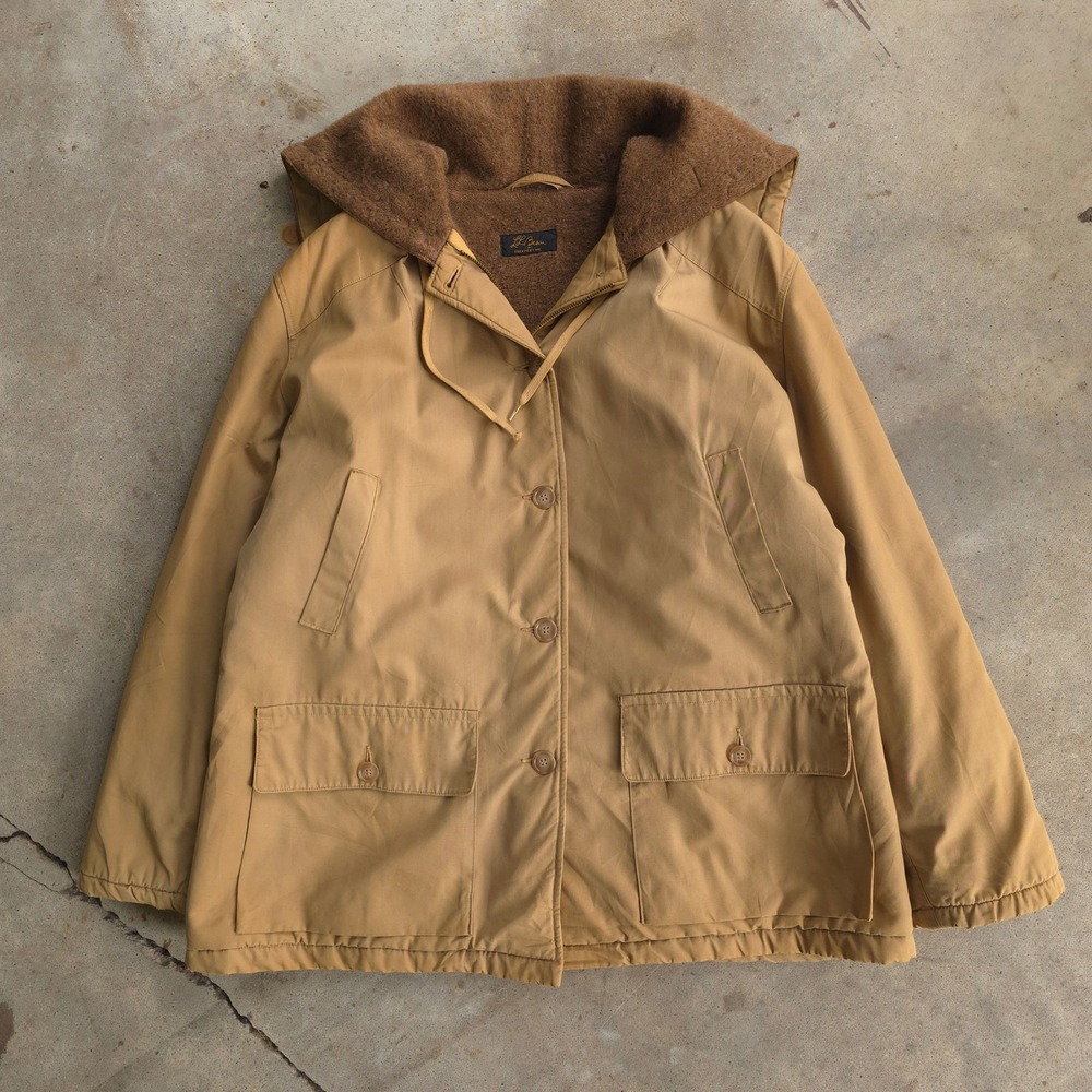 Vintage 1950s L.L. Bean Tan B-9 Style Parka Alpaca Lined USA Made
